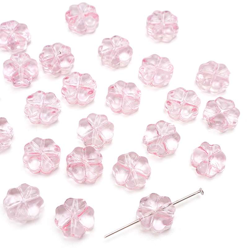 20 adet/torba 10mm cam çiçek boncuk Charm ara parça boncuk küpe kolye DIY takı yapımı
