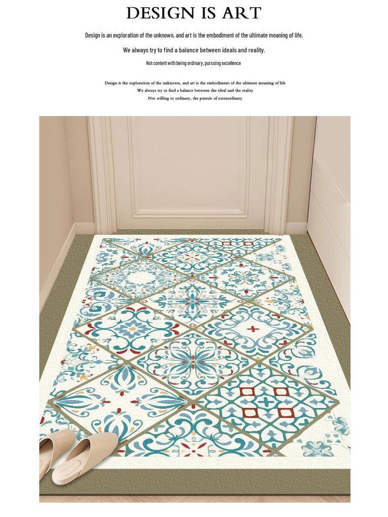 Retro American Non-Slip Wear-Resistant Leather Entrance Mat