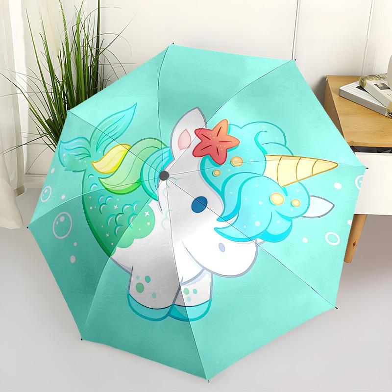

1pc Mermaid Unicorn Automatic Open/Close Umbrella, Folding Compact Umbrella with Lightweight Design for Women/Menyy251028195