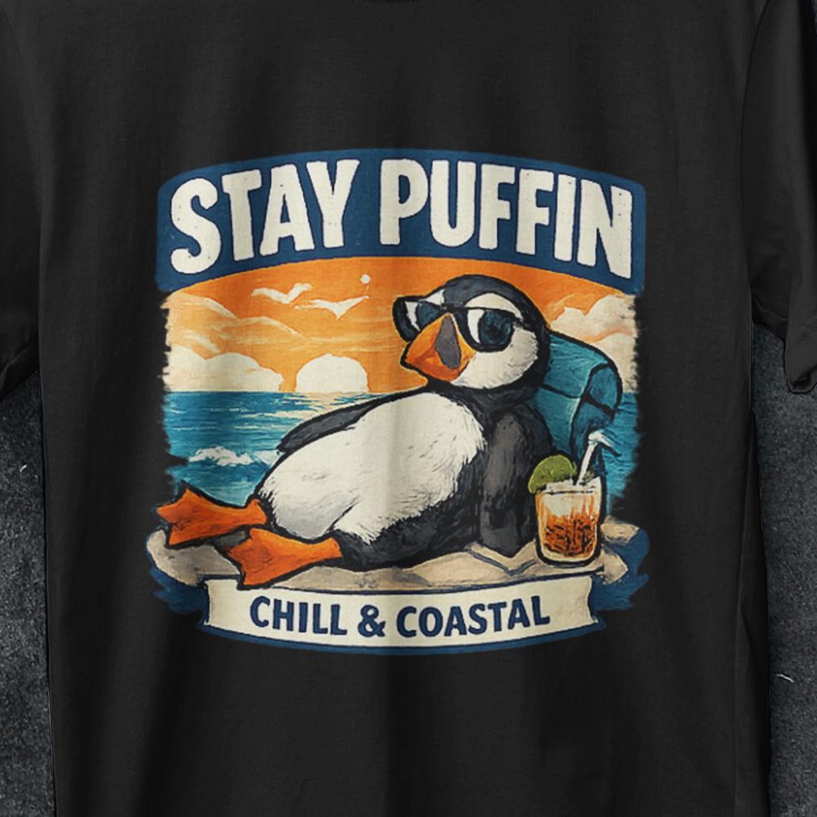 Puffin T Shirt, Bird Lover shirt, birdwatching gifts, Vintage Puffin, Bootleg shirt, Puffin Gifts, bird lover gifts, Puffin Lover Gift S