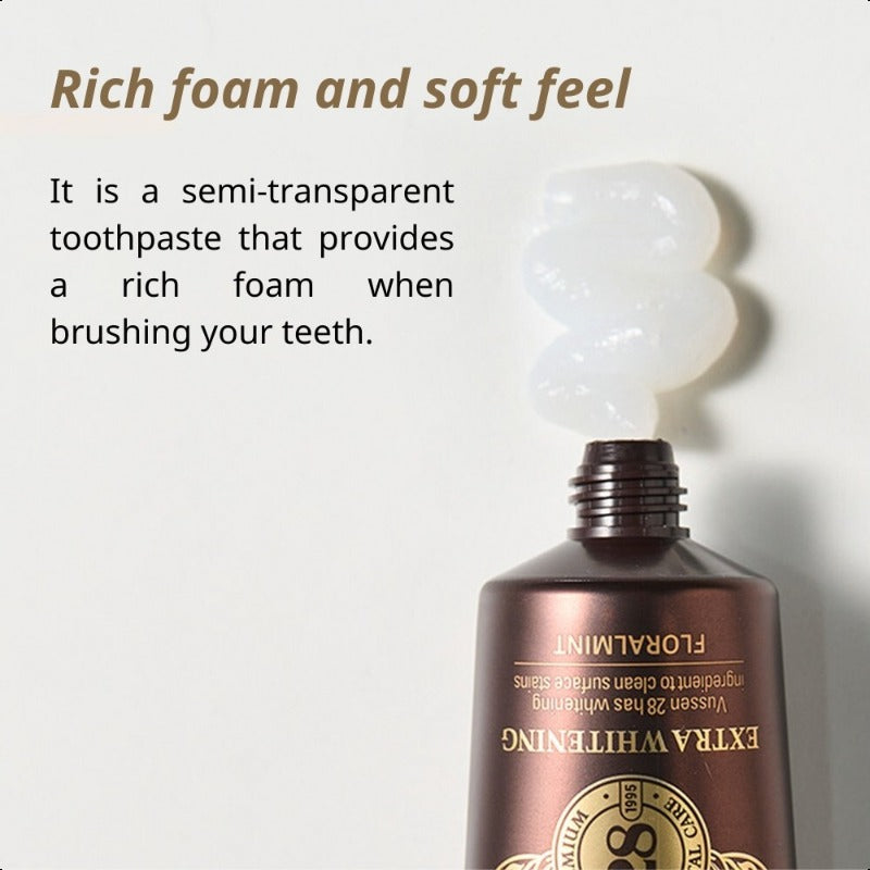 VUSSEN 28 Teeth Whitening Gel,Toothpaste Floral Mint Flavour 80g