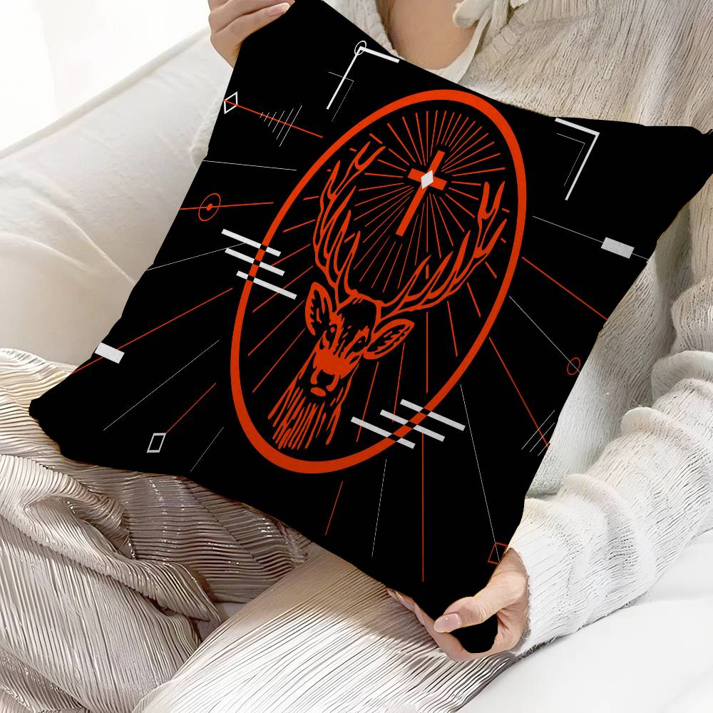 J-Jagermeisters Pillow Covers Cartoon Sofa Decorative Home Double-sided Printing Short Plush Cute Cushion Cover