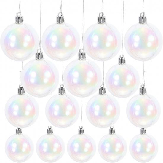 VOSAREA 24 шт. Рождественские переливающиеся шары-украшения Пластиковые прозрачные радужные пузыри Подвесные наполненные украшения Украшения для рождественской елки на Рождество
