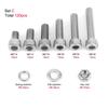 120Pcs M6 Stainless Steel Hex Socket Head Cap Bolts Screws Nuts Washers Assortment Kit Used In The Home and Office Appliance