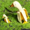 Resin Creative Patio Lawn Home Garden Porch Office Duck Statues Banana Duck Ornament Duck Sculpture
