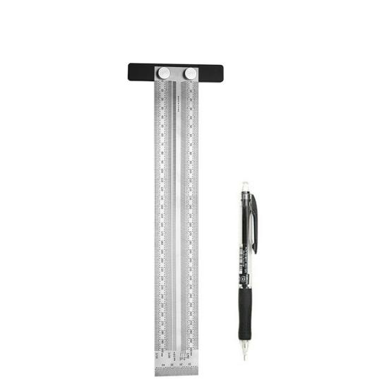 Stainless Steel Precision Marking Measuring Scale Ruler Pen Woodwork Accessory
