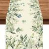 Watercolor Greenery Butterfly Table Runner 2D Single Print Soft Home Decor Accessory Fresh Calm Nature-Themed Durable Table Use