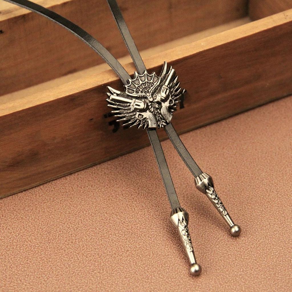 Vintage Western Cowboy Bolo Tie Wing Gun Necktie Punk Necklace Costume Accessory American Bola Tie Western