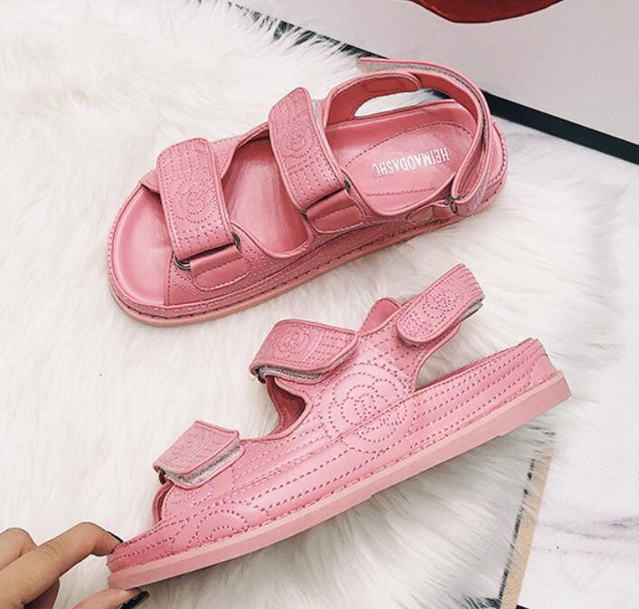Fashion Brand Plaid Sandals Women Hook&Loop Shoes Lattic Sandalias Mujer Genuine Leather Platform Sandales College Girls Sheepskin Shoes