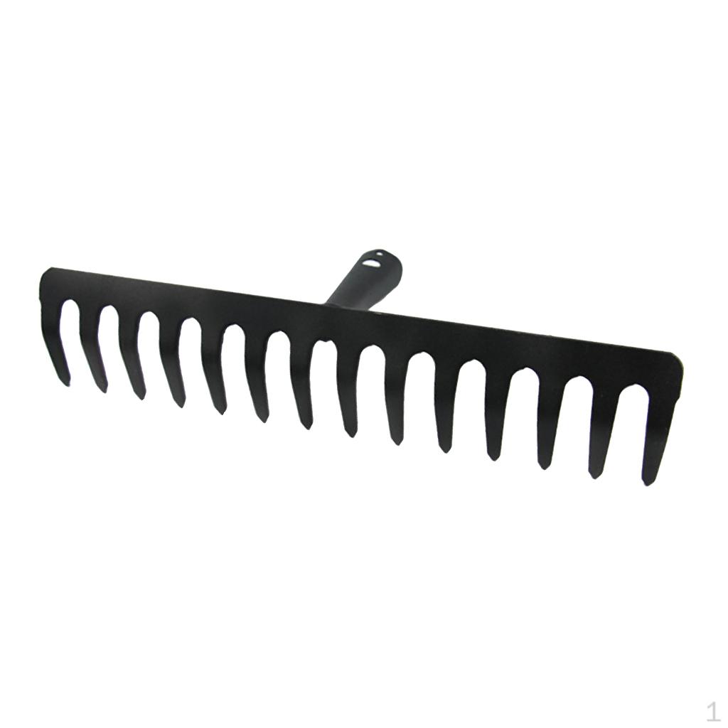 Rake 0cm Wide 14 Heavy Duty Steel Replacement Lawn Leaves Black