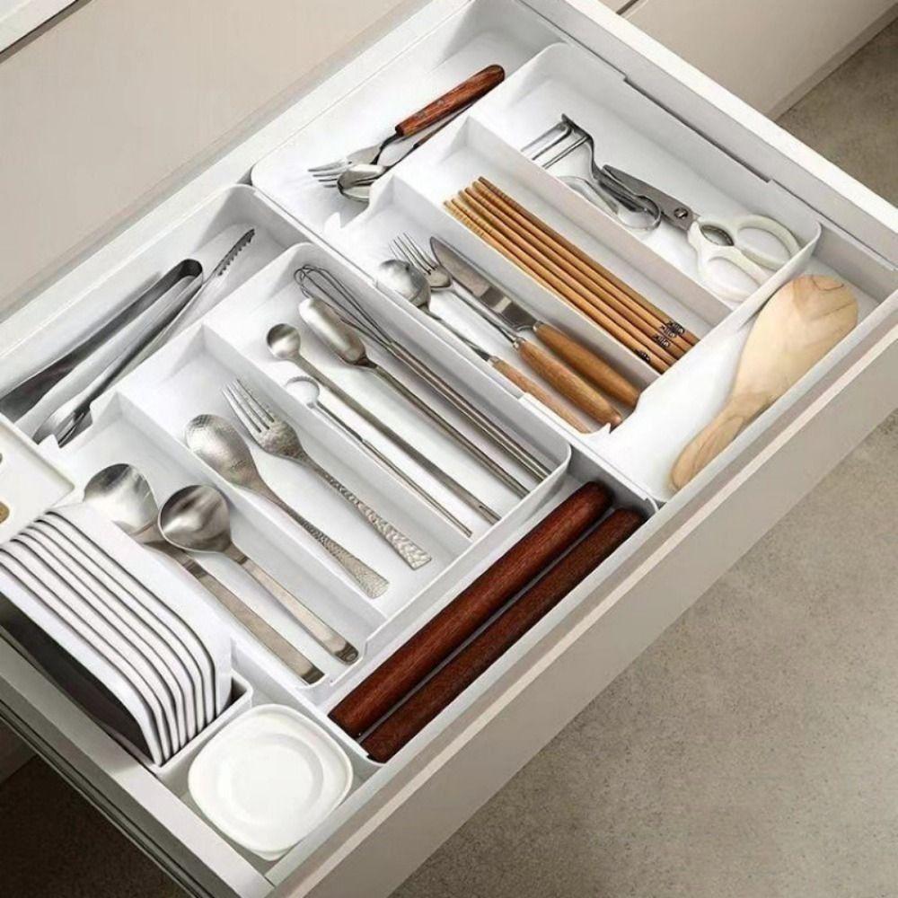 Scalable Cabinet Storage Drawer Retractable Storage Box Stationery Container PET Plastic Compartment Hidden Drawer Home