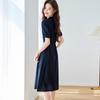 Srcr 16 Momme Silk Double Georgette Short-Sleeve Dress