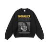 Oversized Vintage Washed Cotton Hoodie With Distressed Print Unisex Streetwear Long Sleeve