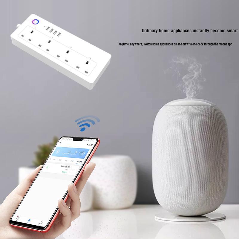 UK Tuya WiFi Outlet Extender - Compatible with Alexa & Google Home