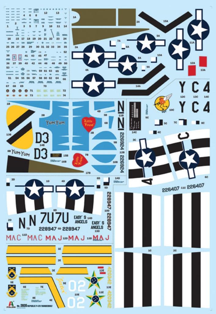 Italeri 1/48 Scale WWII American P-47D Thunderbolt European Theater Plastic Model Kit IT2835 (Airplane)