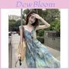 Vintage Artistic Dress With Knit Fabric And Print For Spring Fashion Enthusiasts