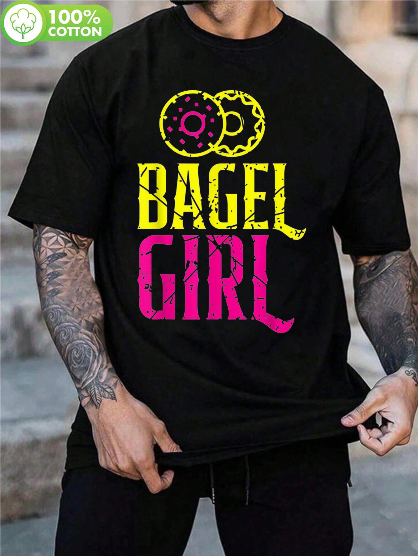 Plus Size Bagel Girl Graphic Cotton Tshirt - Retro Street... XXXL