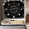 Boho Sun Wall Tapestry for Bedroom, Bohemian Sun Flowers Hippie Tapestries Aesthetic, Vintage Orange Hippie Wall Hanging for Liv