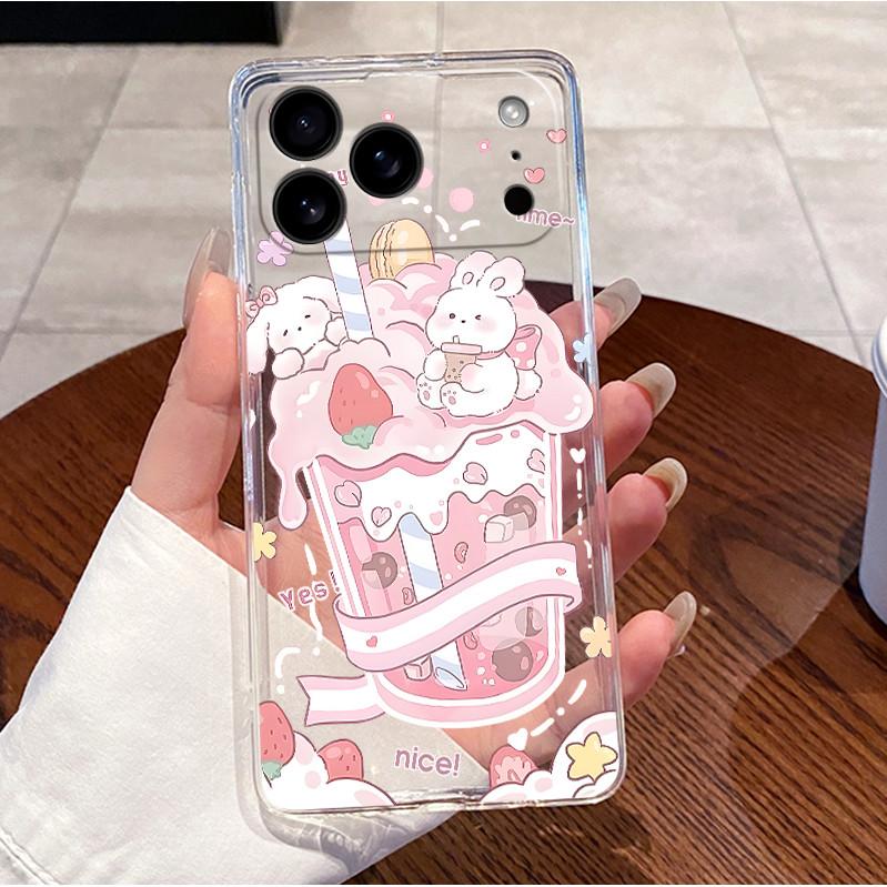 For iPhone 17 Pro Max Case iphone17 Clear Luxury Cute Love Rabbit Cover Soft Silicone Phone Case For iPhone 17Pro Max Air Fundas