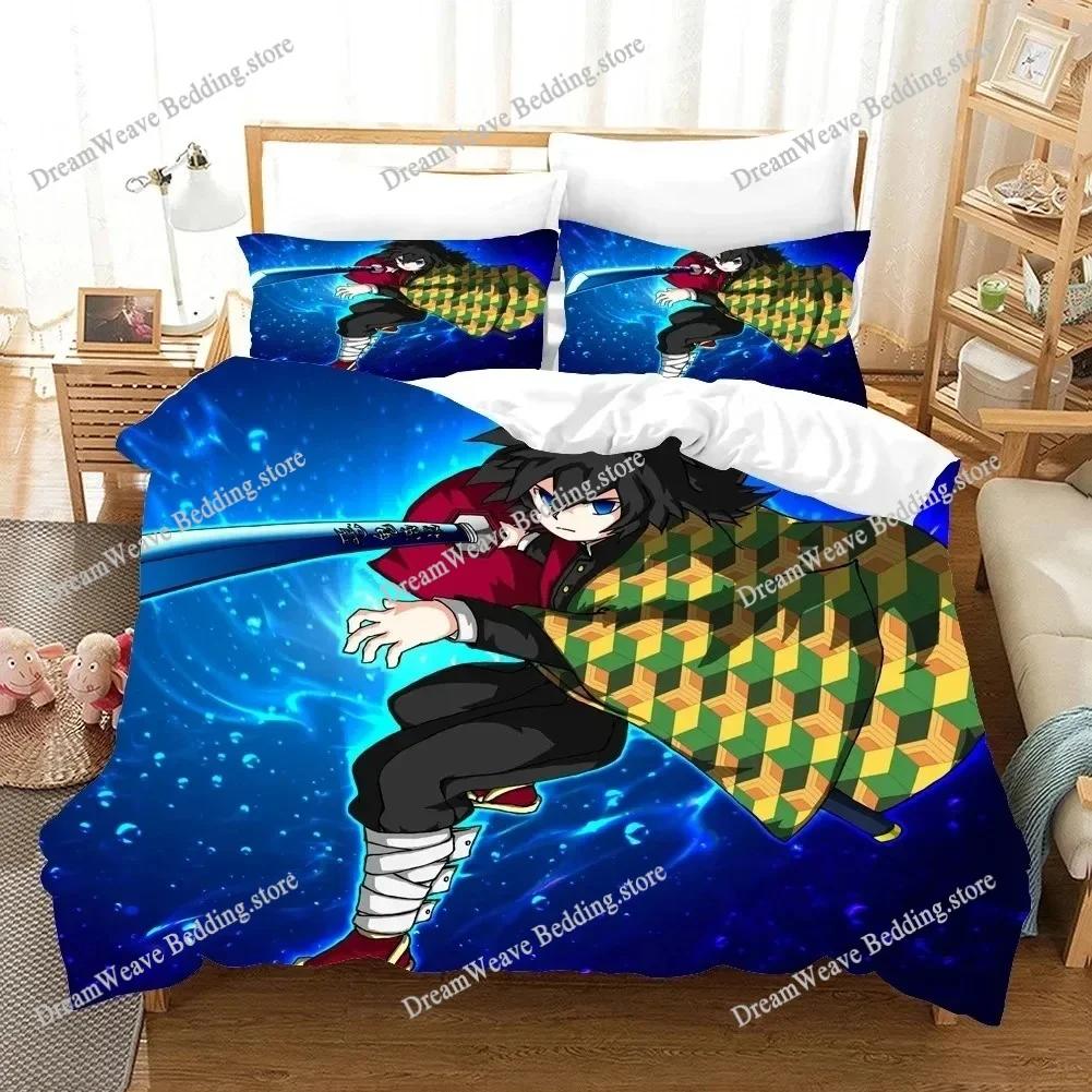 Ghost Killing Blade Bedding Set Single Twin Full Queen King Size Bed Set Aldult Kid Bedroom Duvetcover Sets bed sheet set