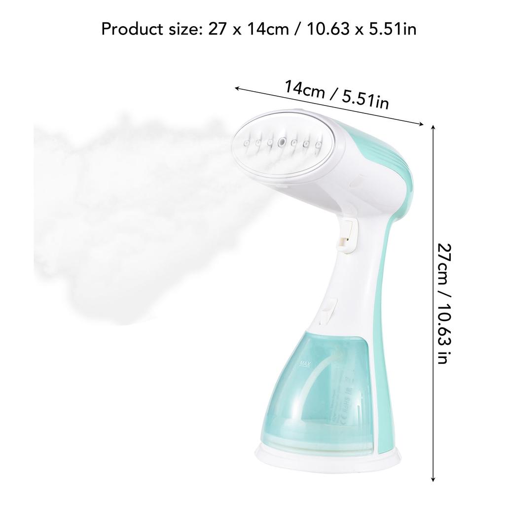 1500W Steamer for Clothes 2 in 1 Fabric Wrinkles Remover and Clothing Iron 35s Fast Heating 300ml Detachable Water Tank
