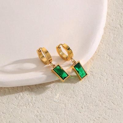 Turquoise Light Luxury Design Ear Cuff - Titanium Steel, Colorfast, Korean Style Earring.