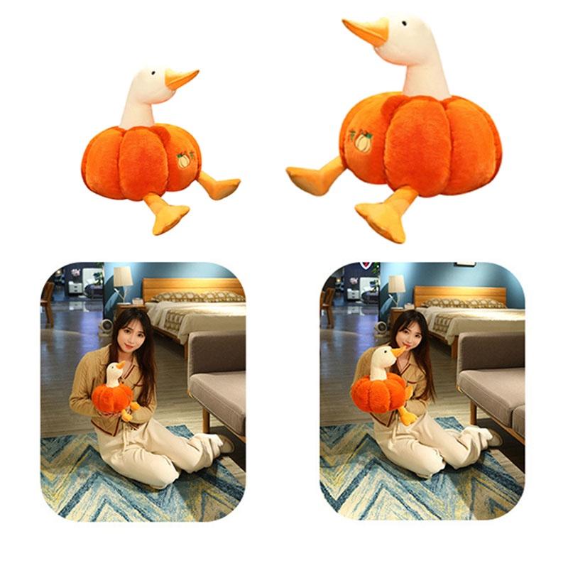 Pumpkin Duck Plush Toy Cute Gift For Kids And Animal Lovers