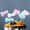 Toppers de Nuvem para Cupcakes e Bandeirinhas Pom Pom para Bolo para Decorações de Mesa de Sobremesas de Festa de Aniversário