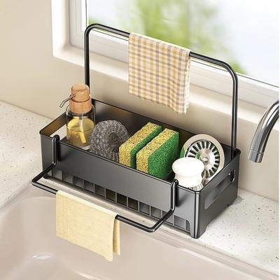 Easy To Clean Multi-Use Drain Rack Space-Efficient Sink Storage Tray Kitchen Sink Rack  Home Use