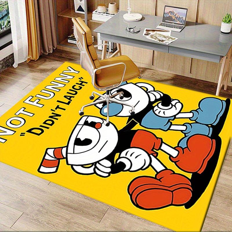 1pc Cuphead,Mugman,Minimalist Office Carpet Soft Polyester Non Slip Machine Washable Indoor Carpet L