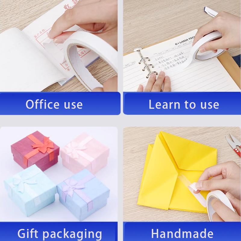 10M White Double Sided Tape Ultra-thin High-adhesive Super Strong Hand Tearable Tape 5-40mm Wide for Crafting And PackagingPinstriping Tape 3