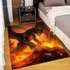 Multiple Size Black Dragon Fire Phoenix Battle Carpet for Living Room Bedroom Sofa Home Decor Rug Non-slip Floor Mat Luxury Gift