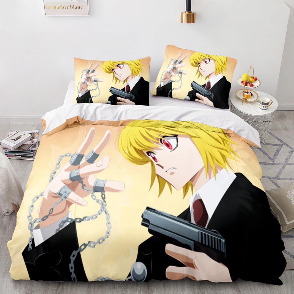 Fashion 3d Printing Anime Hunter × Hunter Bedding Set Single Twin Full Queen King Size Bed Set Adult Kid Bedroom Duvetcover Sets