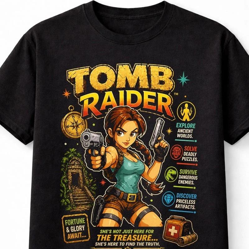 Tomb Raider Lara Croft Retro Gaming Adventure TShirt Unisex TShirt S