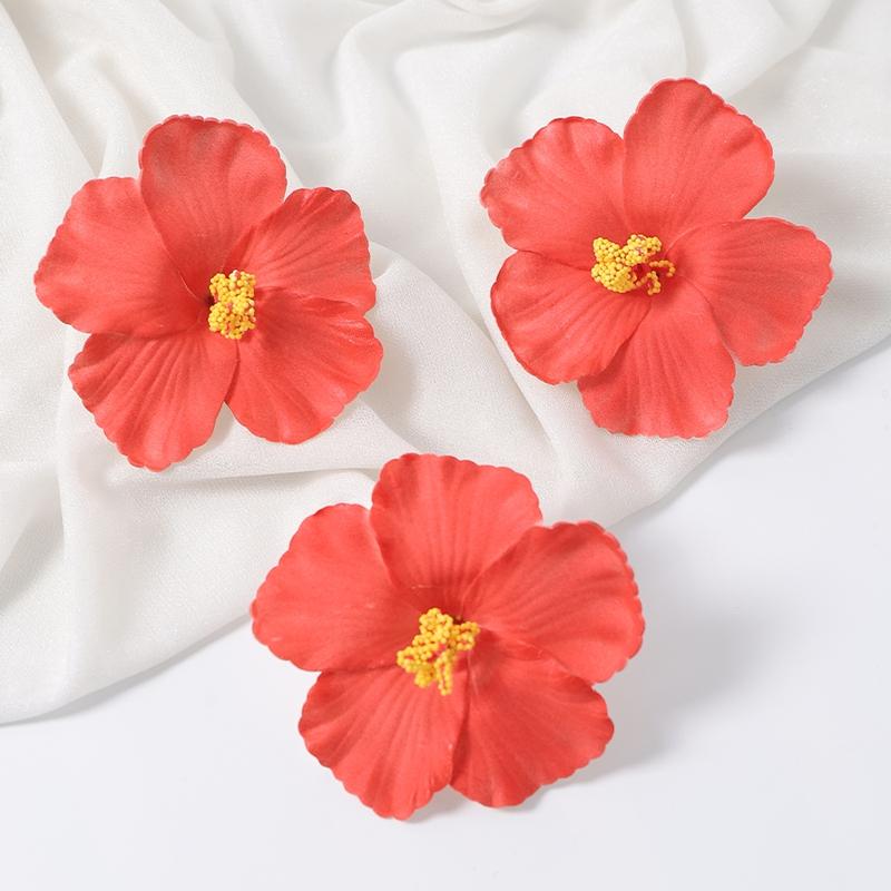10Pcs Artificial Tropical Palm Leaves Fake Hibiscus Flower for Beach Table Decor Hawaiian Party Supplies Wedding Decoration Gift