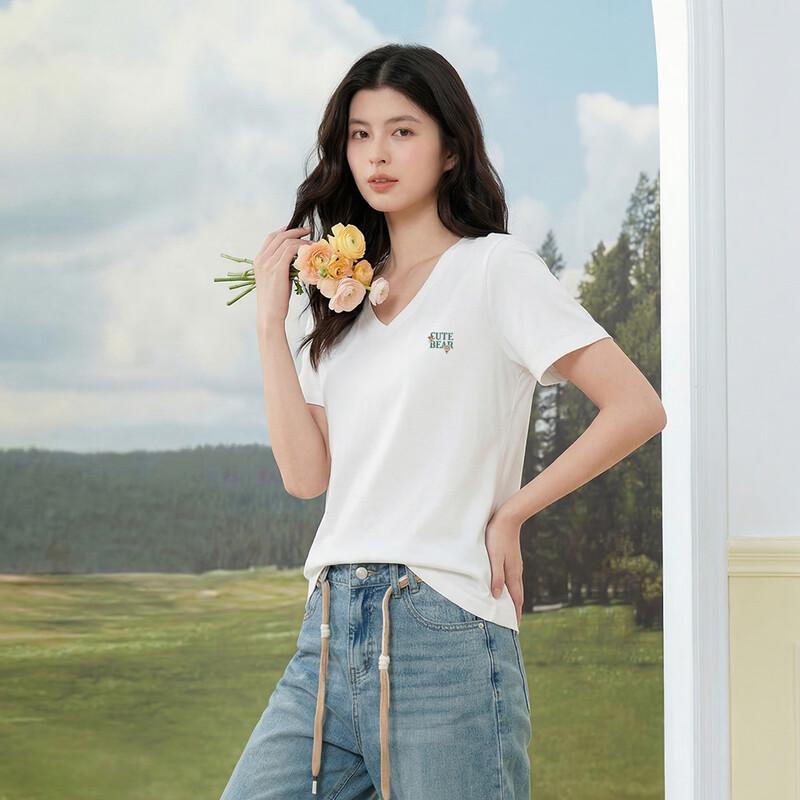 FivePlus Women's V-Neck Short Sleeve T-Shirt