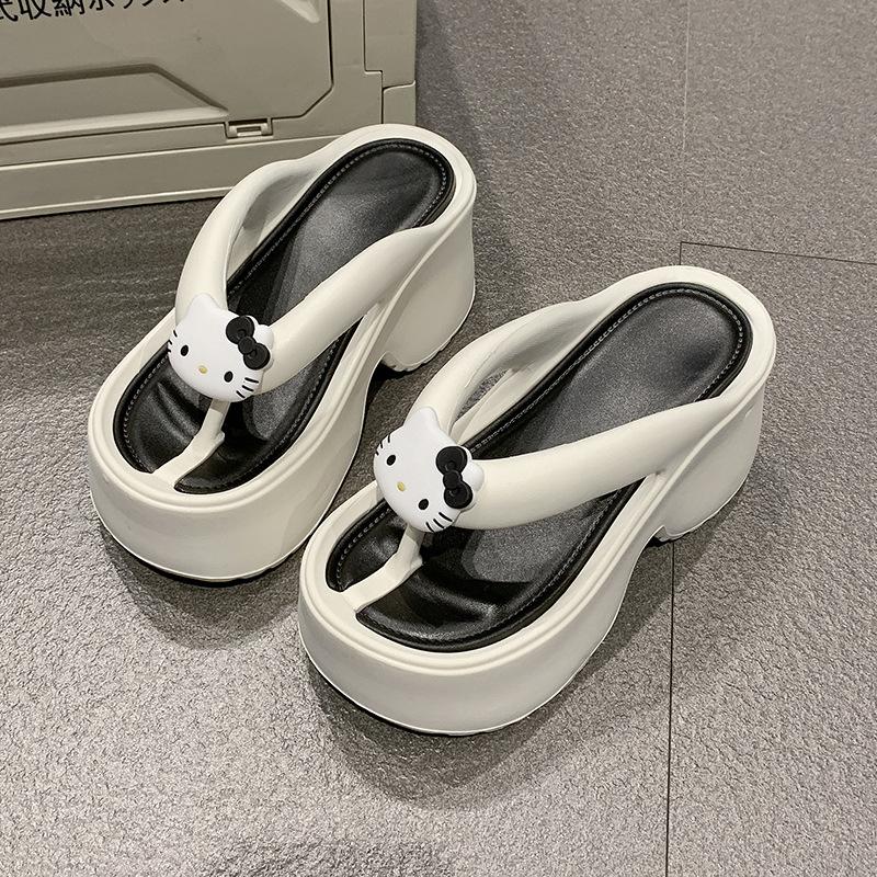 

Platform slippers women s outer wear 2024 summer new fashion casual non-slip super soft comfortable versatile sandals 40-41 белый
