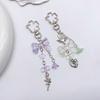 Elegant Beaded Keychain Phone Charm Bow Star Heart Moon Flower Keyring Pendant
