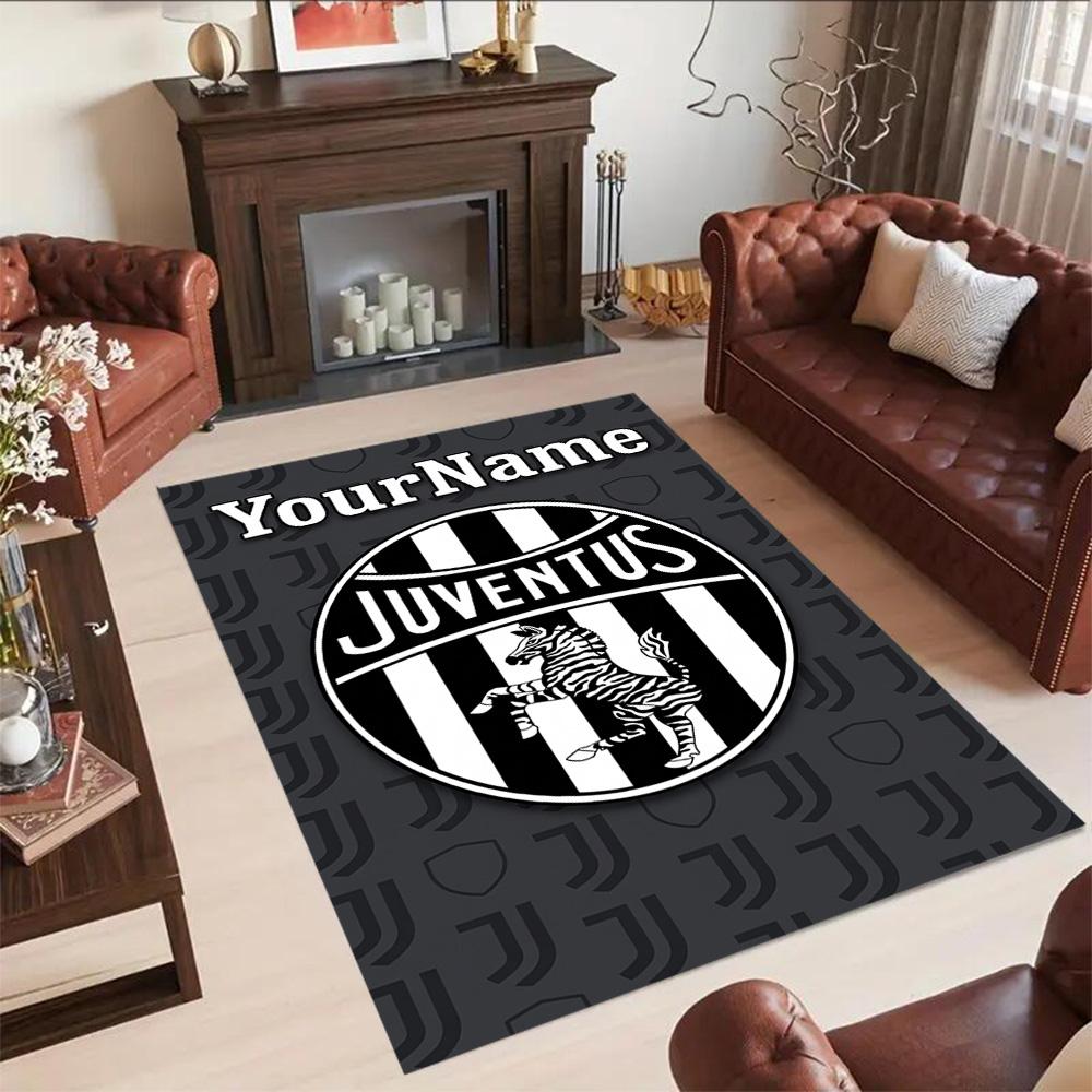 Juventus Customize Text Floor Rug Office Rug Suitable for Playrooms Dormitory Hallway Balcony Anti-slip Rug Office Home Decor Birthday/Christmas Gift