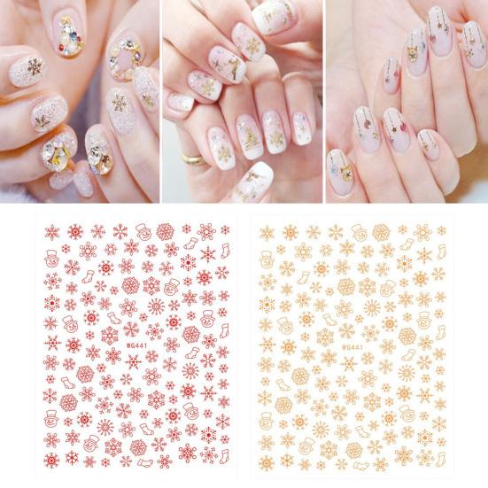 1/2Pcs Colorful Snowflake Nail Art Sticker Self-adhesive DIY