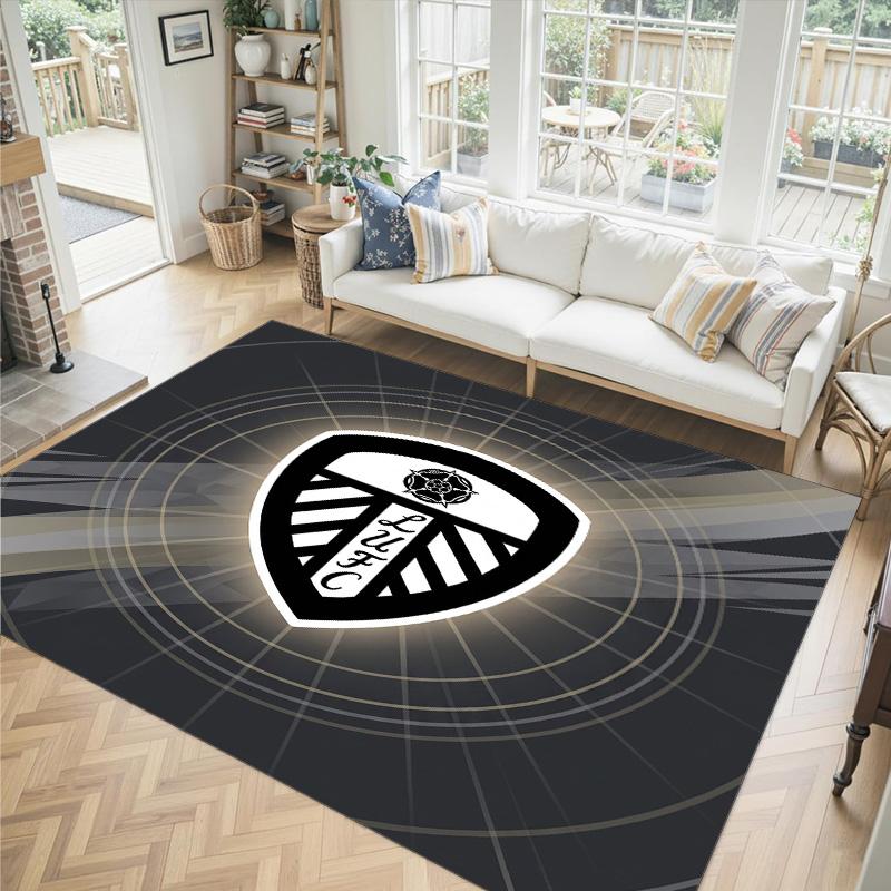 Leeds United Design Crystal Velvet Carpet Cozy Non?Slip Printed Rug For Bedroom Living Room Entrance