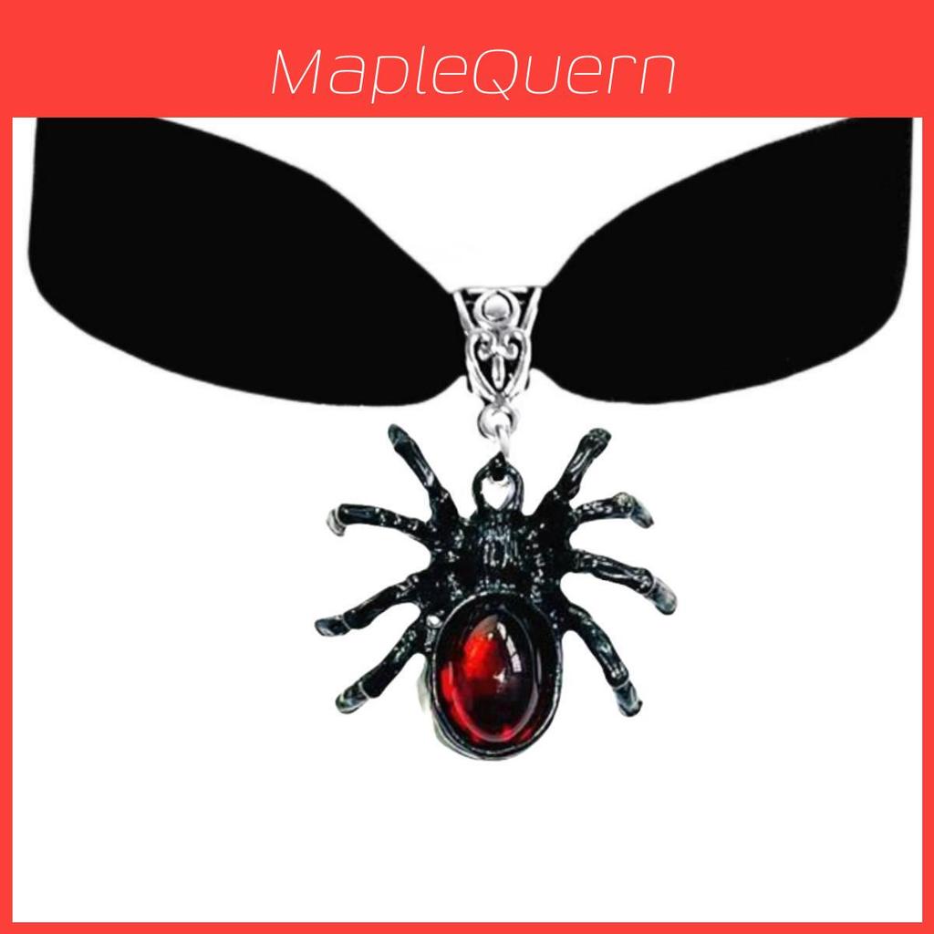 Gothic Spider Necklace With Cross Chain For Halloween Cosplay Accessories