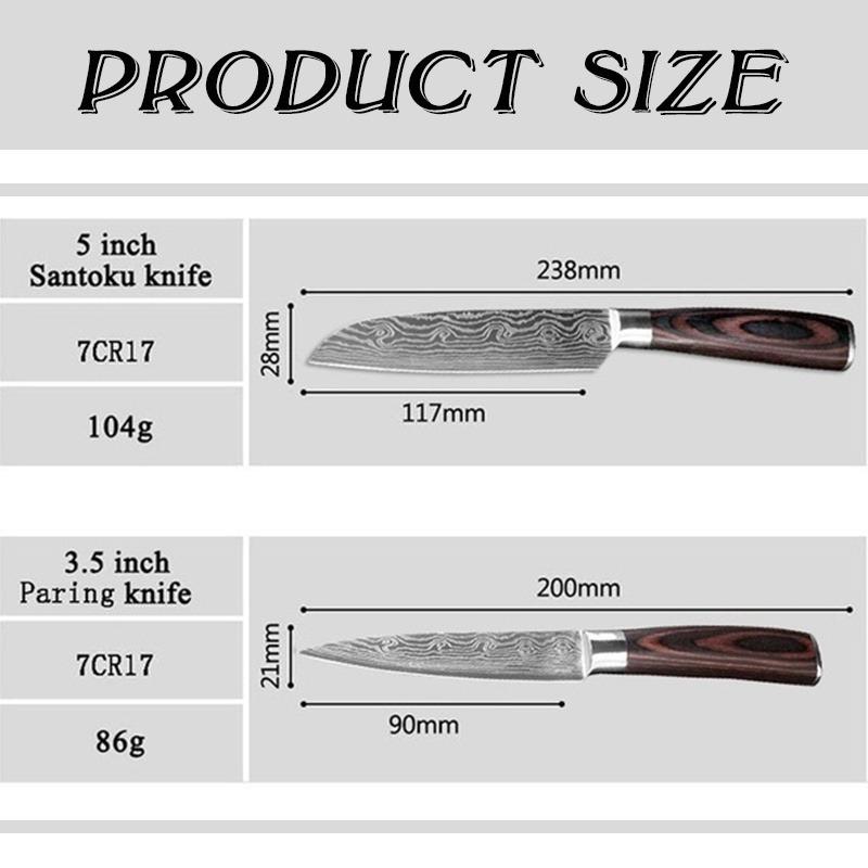 4 adet/takım mutfak şef bıçağı seti çelik bıçak ahşap saplı pişirme aracı bıçaklar mutfak dilimleme bıçağı seti
