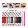 Su Geçirmez ve Kolay Bulaşmayan Renkli Eyeliner Jel Kalemler 20 Adet Renkli Eyeliner Seti Su Geçirmez Eyeliner Kalemi Uzun Süre Kalıcı Kitler