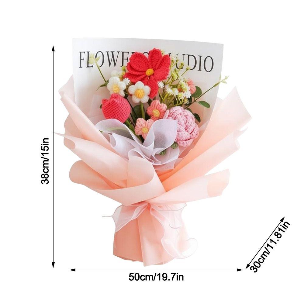 Handmade Gift Bouquet Roses Knitted Artificial Flowers New Knitted  Bouquets  Mother's Day