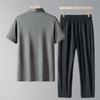 Middle Aged And Elderly Sports Suit Men's Casual Ice Silk Short Sleeved Men's Two-piece Set