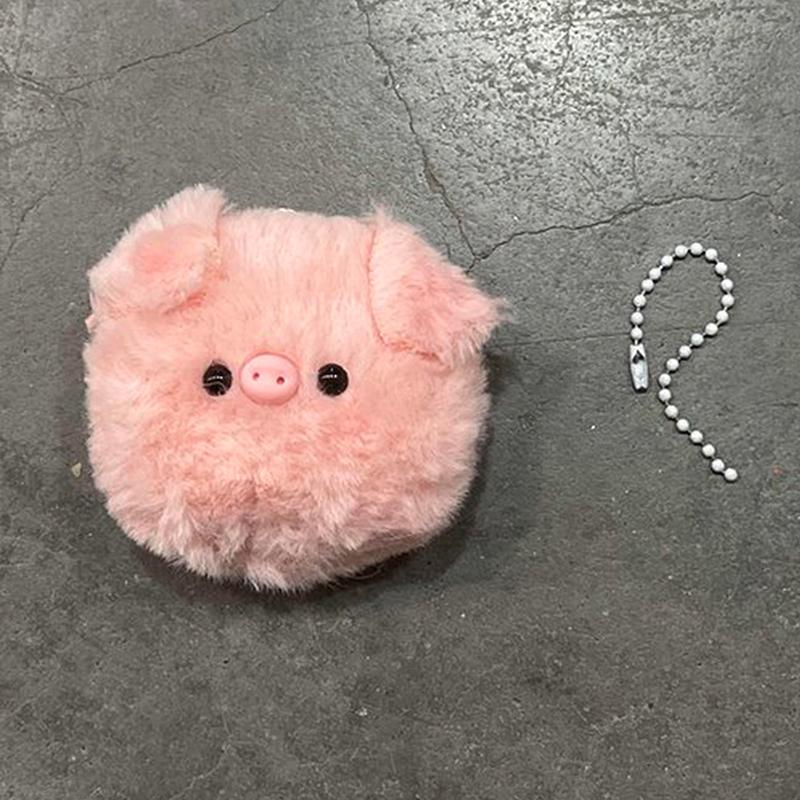 Small Pig Head Bag Pendant Plush Keychains Car Keychain Pendant Ladies Bag Ornaments Creative Gifts