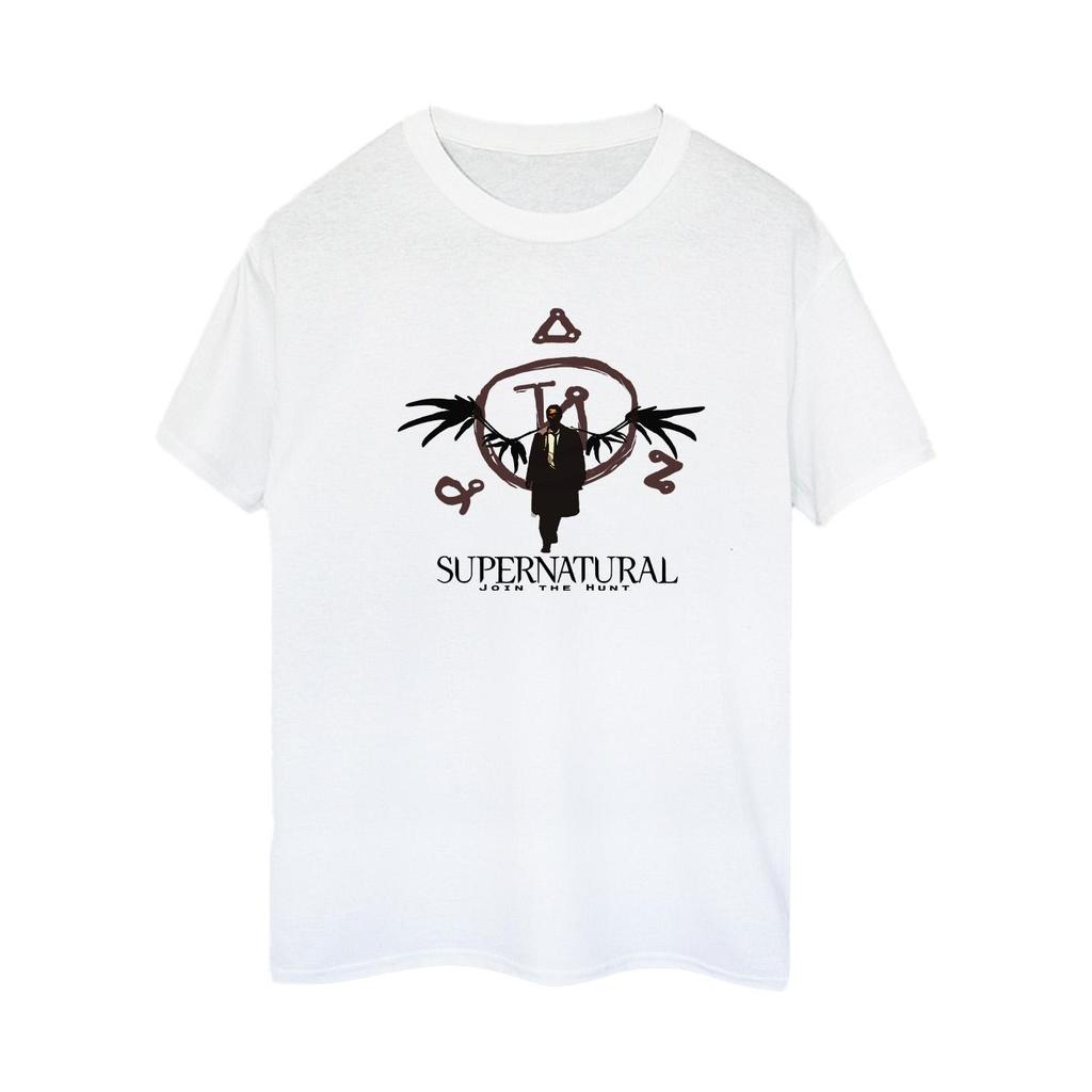 Supernatural Womens/Ladies Logo Wings Cotton Boyfriend T-Shirt