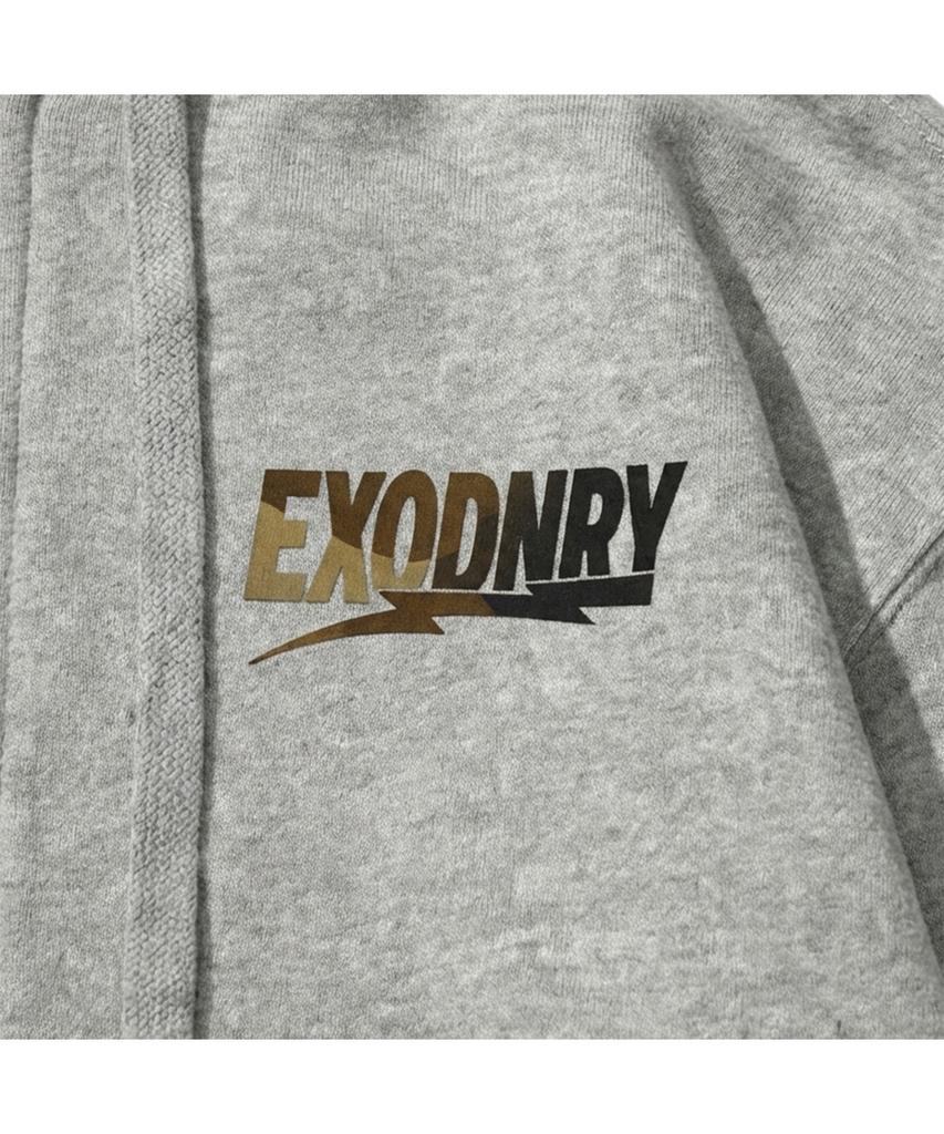 Extraordinary Camo Fill Logo Zip-Up Hoodie Melange Gray