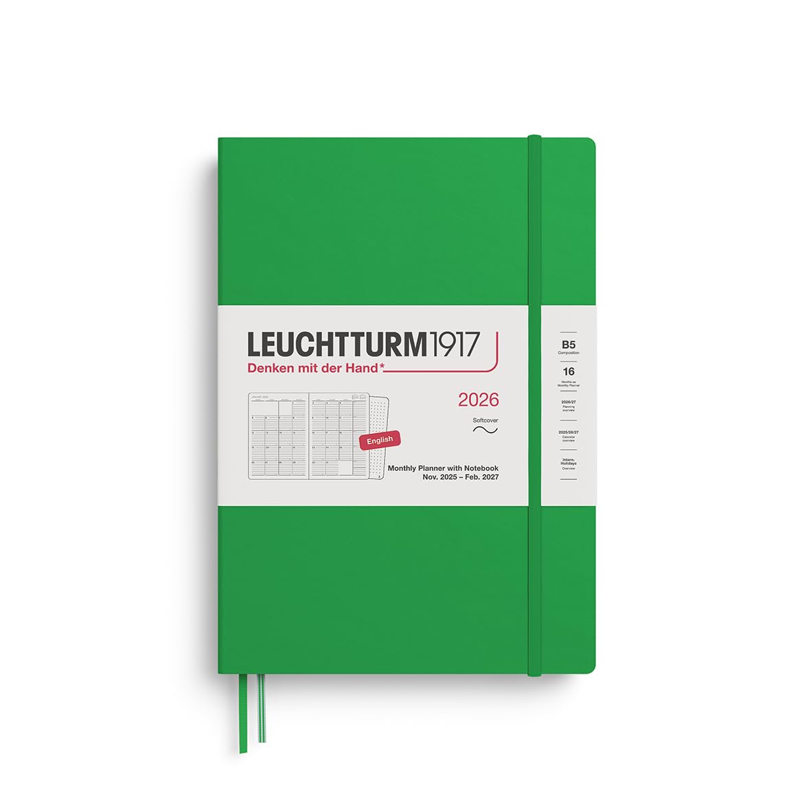 

Leuchtturm 2026 B5 Ежемесячный планер на мягкой пружине 372787 Ноябрь Официально импортирован (Начинается в 2025)